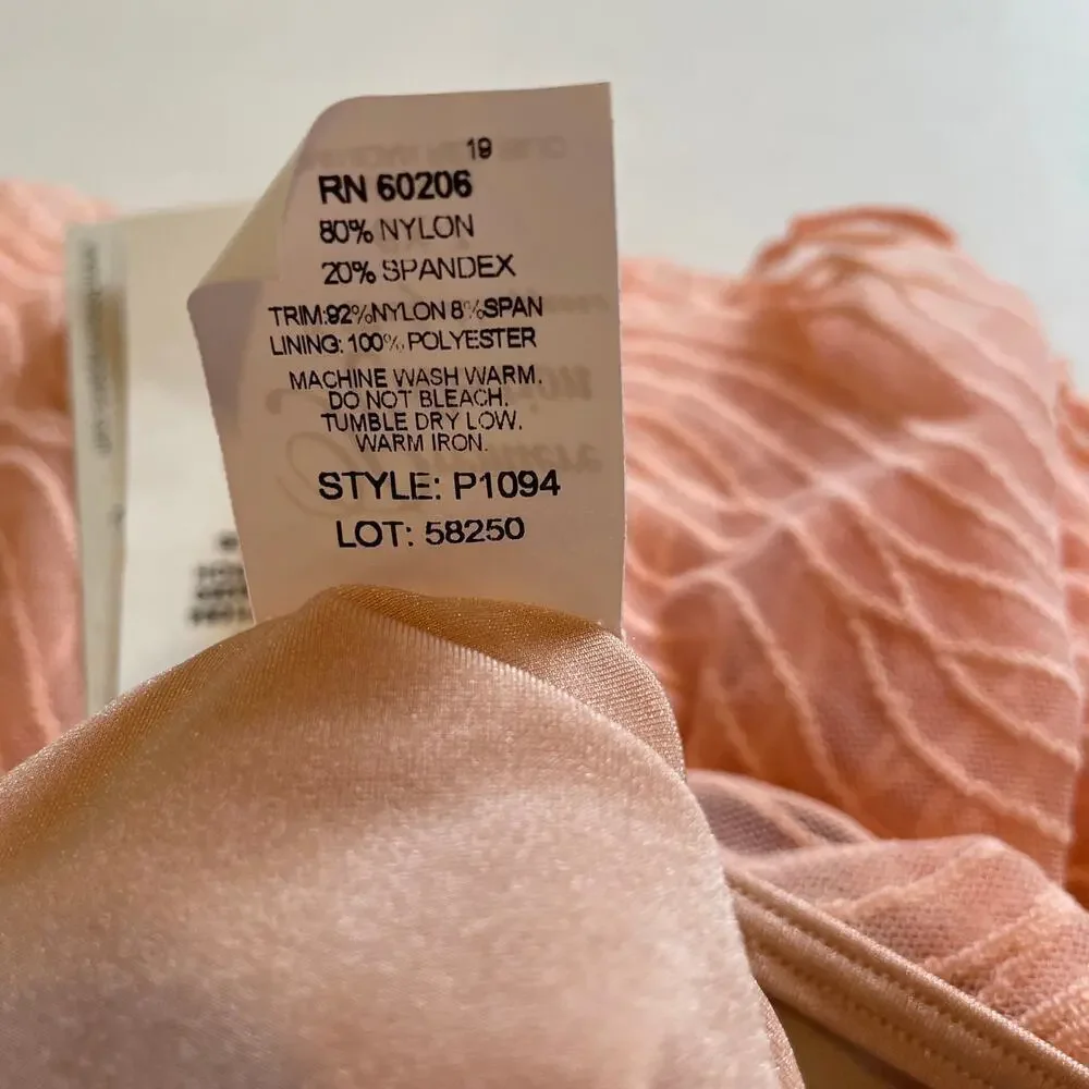 NWT Body Wrappers Peach Sleeveless Leotard Dress Girls 6X-7